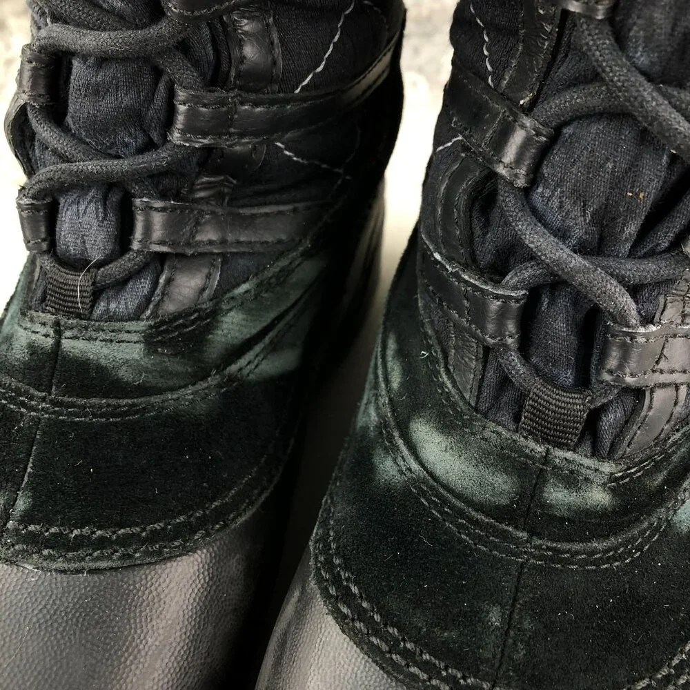 Columbia Women's Size 7.5 Sierra Summette Black Leather Faux Fur Winter Boots